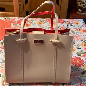 Kate Spade Satchel. Cream  and hot pink